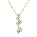 10k Yellow Gold Diamond 3-Stone Spiral Pendant w/ Accent Stones (1/5 cttw, J Color, I3 Clarity), 18