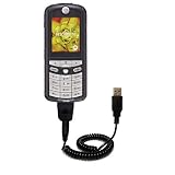 Coiled Power Hot Sync and Charge USB Data Cable w/ Tip Exchange for the Motorola E398 - Gomadic Brand
