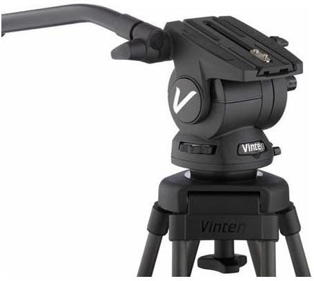 Vinten V8AS-AP2M Vision 8AS Pan and Tilt Fluid Head with Two Stage Aluminum Tripod, Mid-Level Spreader & Soft Case, Supports 30.9 lbs, Black