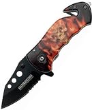 Flaming Skull Rescue Spring Assist Knife