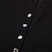 Coromose Women V-neck Chiffon Long Sleeve Shirt Blouse (M, Black)