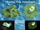 NEW TEKTRUM POND/POOL SOLAR FLOATING ALERT FROG AND LAZY FROG ON LILY PADS LANDSCAPE LIGHTS