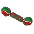 Zanies Christmas Holiday Naughty & Nice Tennis Ball Rope Tug Dog Toy 10.25