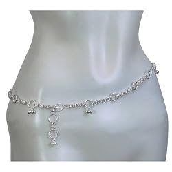 Jewellery from India handmade waist belly chain sterling silver 32.5 inches Length