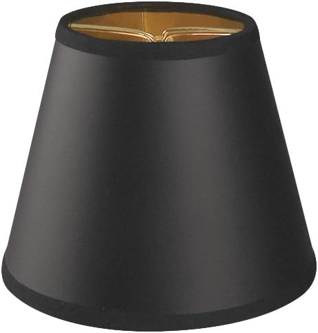 (6 Pack) Royal Designs Deep Empire Chandelier Lamp Shade, Size 5 (CS-116BLK/GL-6)