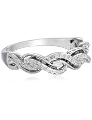 10k White Gold 1/4cttw Diamond Twisted Ring