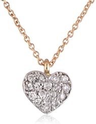 Kismet by Milka White Diamond Heart Necklace, 16.9"