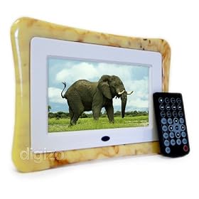 7 Inch Digital Photo Video Picture Frame - Ivory Desktop Desk Photo Player 7" Screen with Remote Control