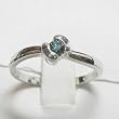 14K White Gold Blue Diamond Ring