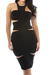 Cutout Ruched Spring Summer Winter Polyester/Spandex Sleeveless Club Dress/Party Dress 