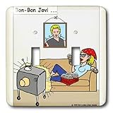  : Londons Times Famous People Places Books Cartoons - Bon Bon Jovi - Light Switch Covers - double toggle switch