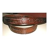 Cowhide Leather Dress Belt with Western Tooled Designs Sz 36 Measures 41 by Roger Enterprises