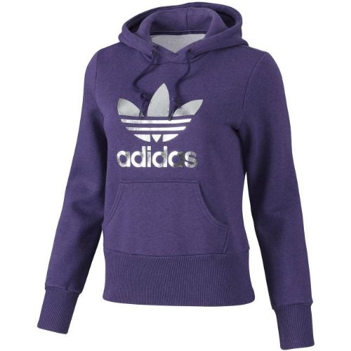 Adidas Damen Kapuzenpullover Trefoil, aubergine mel./metallic silver, 42, O57490 Preisvergleich
