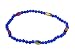 Anklet - A29 - Plated and Faceted Glass Beads - Stretch ~ Cobalt Blue