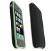 Durable Flexible Soft Black / Green Trim Silicone Skin Case for Apple 2nd Generation iPhone 3G by Eforcity