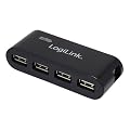 LogiLink 4-Port Hub USB 2.0 mit Netzteil, schwarz