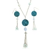 Needlepoint Turquoise Squash Blossom Necklace Set