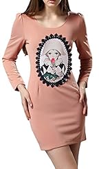 Long Sleeves Bubble Dress General Print Lace Party Dress 