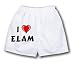 White Boxer Short with I Love Elam