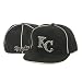 Kansas City Royals Flat Bill Fitted Baseball Hat (Cooperstown Collection) - Rhinestone Logo