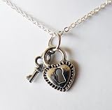 Heart and Key Lock Necklace