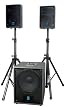 Yorkville EX1 PA System One 15 Inch Subwoofer and Two Active 8 Inch Satellite Loudspeakers