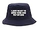 FASHIONISGREAT I Just Want to Drink Wine and Pet My Dog Bucket Hat Navy Blue