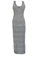 Striped Print Polyester/Spandex Sleeveless Spring Summer Winter Maxi Dress 