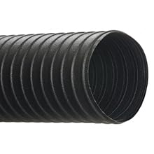 Hi-Tech Duravent C General Duty Series Neoprene Coated Fabric & Steel Duct Hose, for Use with Air, Black, 4" ID, 25' Length