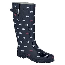 Schooled Fish Rain Boots - Navy