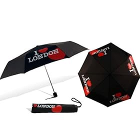  I Love London Umbrella Collapsible with Cover.
