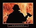 Courage (Fireman) Art Poster Print - 22" X 28"