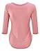 CTC Womens Round Neck 3/4 Sleeve Baseball Style Tee with Rounded Hemline