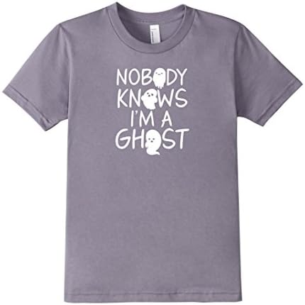 Kids NOBODY KNOWS I'M A GHOST Funny Halloween T-Shirt  4 Slate