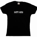 Flirty Diva Tees Woman's LooseFit T-Shirt-Happy Nerd-Black-White