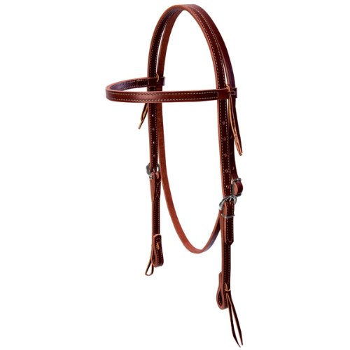 Deluxe Latigo Browband Headstall - Brown