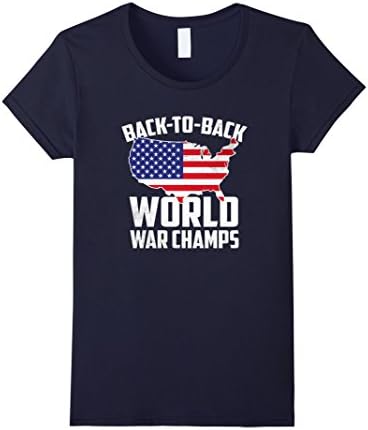 Women's Back-To-Back World War Champs - PatriotTee Small Navy