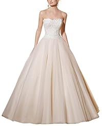 Strapless Lace-Up Natural   Waistline Tulle Sweetheart Wedding Dress 
