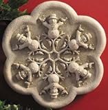 Cast Stone 7.5 SNOWMAN SNOWFLAKE Holiday Plaque SCULPTURE by GEORGE Carruth Studio # 1019