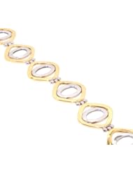 14K Two Tone Gold Fancy Link Bracelet
