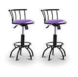2 24"-29" Glitter Lavender Seat Black Adjustable Specialty / Custom Barstoo ....