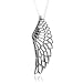 Sterling Silver Black Angel Feather Wing Black Diamond Pendant Necklace-0.10 carat Sterling Silver Black Angel Feather Wing Black Diamond Pendant Necklace-0.10 carat
