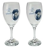 Elvis Presley Love me Tender Set of 2 Wine Glasses with Charms
