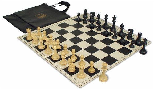 ClubTourney Kit in Black & Camel with Chess Set Bag – Black