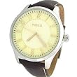 Fossil #FS4496 Men's Analog Champagne Dial Leather Strap Watch