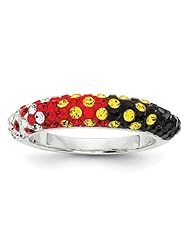 Sterling Silver Swarovski Elements College Park Spirit Domed Ring
