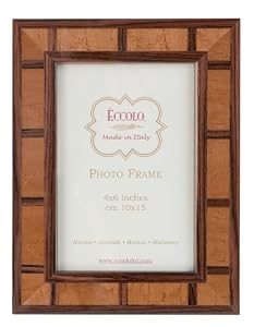 Italian Wooden Picture Frame, Windowpane Brown