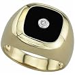 14kt Yellow Gold Black Onyx and Diamond Men's Ring