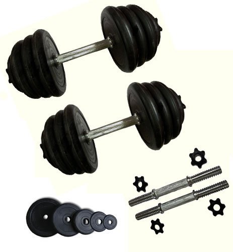 Solid Rubber Dumbbell Set Spin lock weights (15kg)