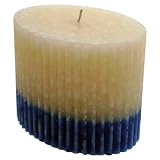 413u3Y3aZ5L. SL160  Dual color Oval Corrugated Pillar Decorative Candle Lamp, Candle Lantern   Blue/Ivory   4X4   C511